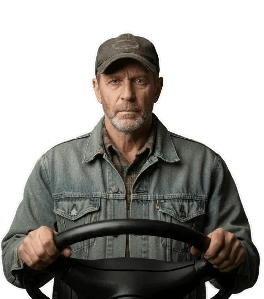Truck driver at the wheel